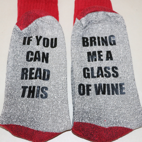 Red Toe Socks - Bring me a Glass of Wine - Picture 1 of 2